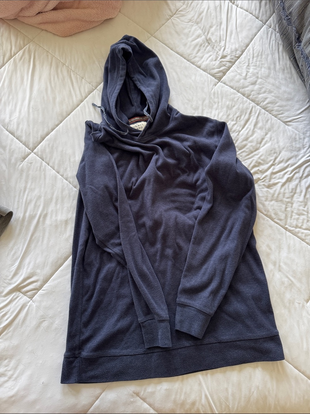 The Normal Brand Navy Hooded Pullover